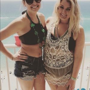 White swim suit cover